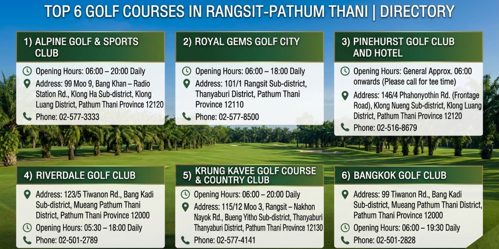 โรงแรมใกล้สนามกอล์ฟดังคลองหลวง